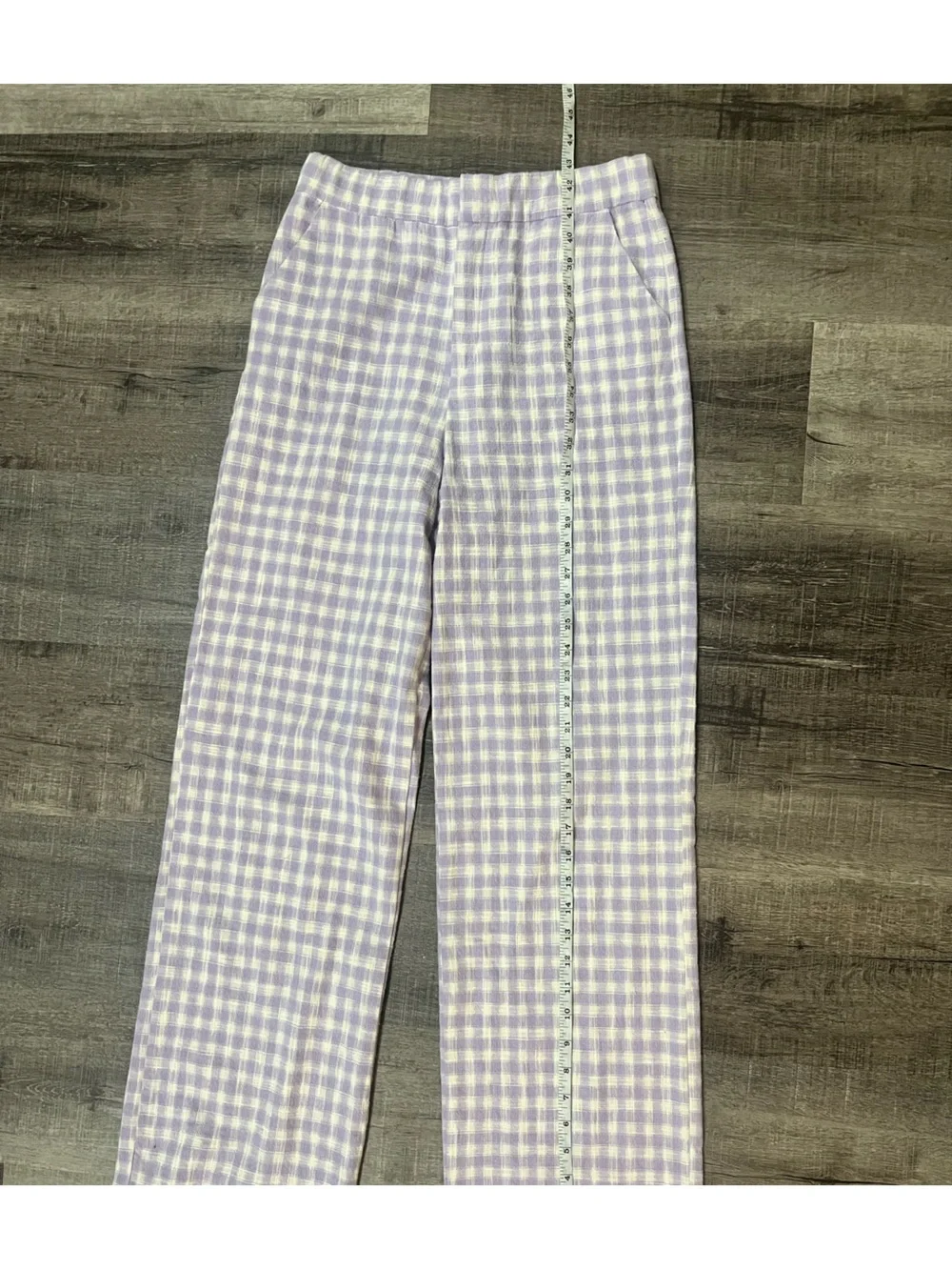 ZARA Gingham straight leg pants